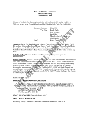 Present: Chairman Vice Chair Staff: Blake Neil Buddy Sadler John Leonardi Jarod Maw Mark Osenbach 7:08 p - plaincityutah