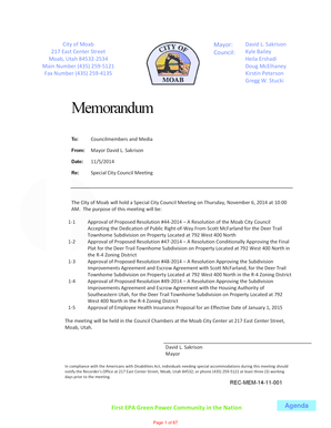 Printable brochure - Memorandum - Official Website - moabcity state ut