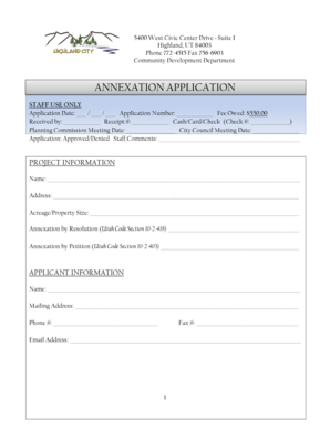 Credit card application form - ANNEXATION APPLICATION - highlandcityorg