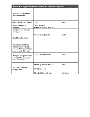 Home Occupation Application Form