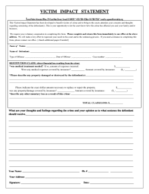 Victim Impact Statement Form