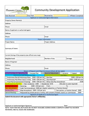 Community Development Application - Pleasant Grove Utah