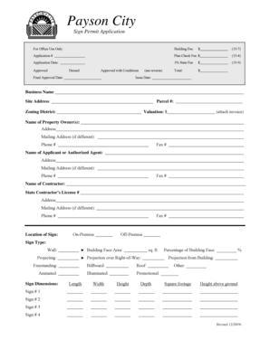 Softball score sheet - Sign Permit Application - Payson Utah - paysonutah