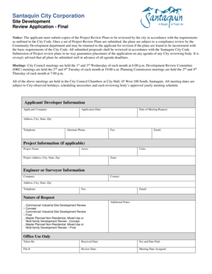 Time sheet template - Site plan review application final - santaquin