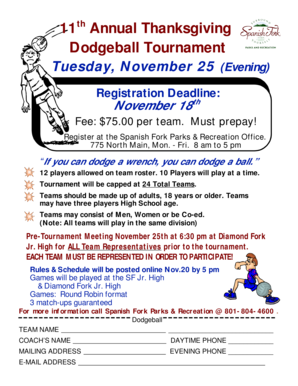 1099 r instructions - 11th Annual Thanksgiving Dodgeball Tournament - Flyer - spanishfork