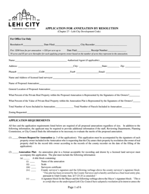 Landscape proposal software - APPLICATION FOR ANNEXATION BY RESOLUTION - lehi-ut