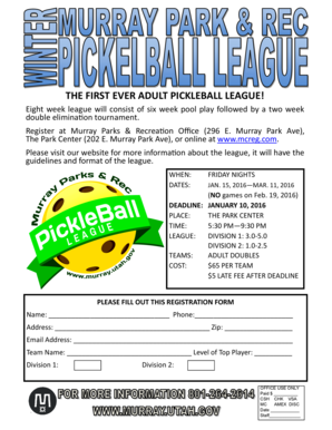 Certificate of appreciation for sponsoring an event - THE FIRST EVER ADULT PIKLEALL LEAGUE - Murray Utah - murray utah