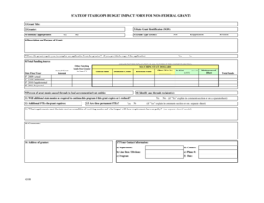 Market analysis assignment sample - STATE OF UTAH GOPB BUDGET IMPACT FORM FOR NON-FEDERAL GRANTS - governor utah