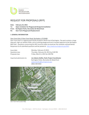 Student placement letter sample pdf - Open Invitation for Playground Design & Installation - burlingtonvt