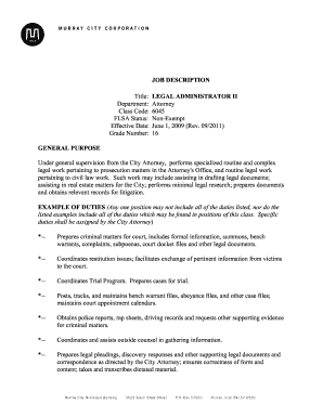 LEGAL ADMINISTRATOR II - murray utah