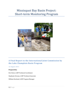 School project introduction sample - Missisquoi Bay Basin Project - lcbp