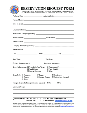 Reservation Request Form
