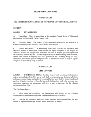 Profit and loss statement tax form - Six Member Council Form of Government document - smithfieldcity