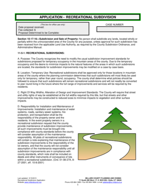 Unit conversion table - APPLICATION - RECREATIONAL SUBDIVISION - millardcounty