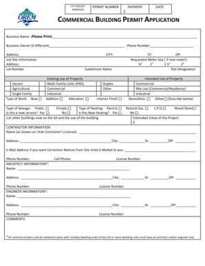 Commercial Building Permit Application