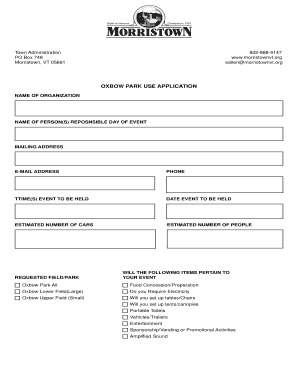 Self employed contractor invoice template - OXBOW PARK USE APPLICATION - morristownvtorg