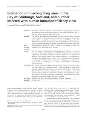 Estimation of injecting drug users in the City of Edinburgh Scotland bb - ije oxfordjournals