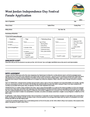 Parade Guidelines Application July 4 2012 1030 am