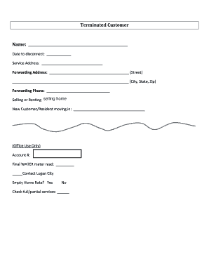 Rental application form template word - Terminated Customer Name - Hyde Park Utah