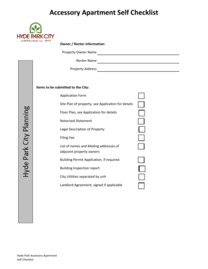 How to write affidavit - Accessory Apartment Self Checklist - Hyde Park Utah - hydepark utahlinks