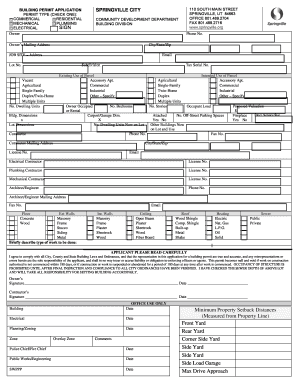 Job interview example - BUIL PPLICATION SPRINGVILLE CITY SOUTH MAIN STREET PERMIT