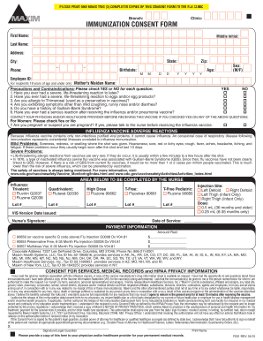 Contract example - Branch Clinic IMMUNIZATION CONSENT FORM - Hampton