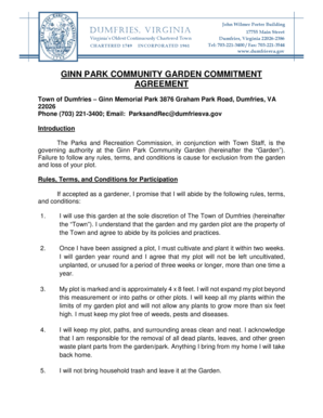 Progress report template word - GINN PARK COMMUNITY GARDEN COMMITMENT AGREEMENT - dumfriesva