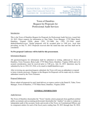 Sample letter introducing yourself - Town of Dumfries Request for Proposals for Professional - dumfriesva