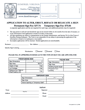 Simple waiver sample - APPLICATION TO ALTER ERECT REFACE OR RELOCATE A SIGN