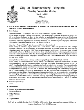 Open house sign in sheet - PC Agenda 03-11-15