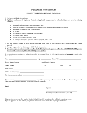 Children's ministry registration form - SPRINGVILLE JUSTICE COURT