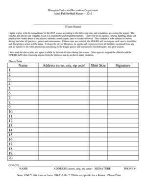 Term sheet template - Hampton Parks and Recreation Department - hampton