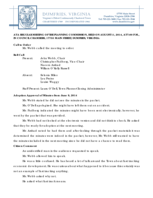 College admission letter - Roll Call Present: Absent: John Webb, Chair Christopher Padberg, ViceChair Naeem Arshad William - dumfriesva