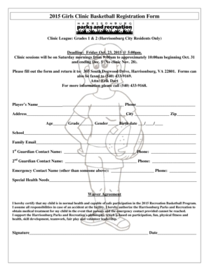 2015 Girls Clinic Basketball Registration Form - harrisonburgva