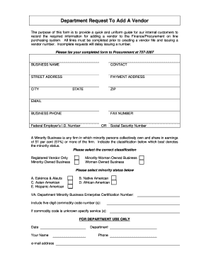 Divorce papers - Department Request To Add A Vendor - Hampton VA