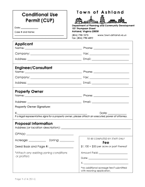 Consent form meaning - Conditional Use T o w n o f A s h l a n d Permit CUP