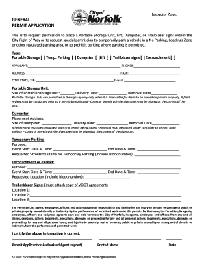 City of Norfolk General Permit Application