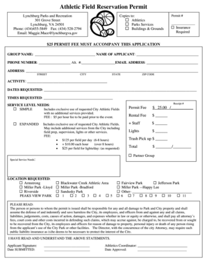 Athletic Field Reservation Permit