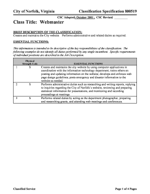 Equine hold harmless agreement template - CSC Revised Class Title Webmaster - norfolkgov