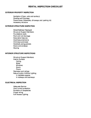 Rental Property Inspection Checklist