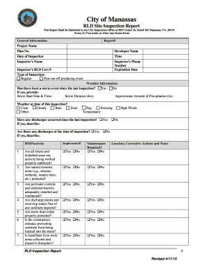 RLD Site Inspection Report