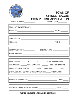 Where to mail 943x - TOWN OF CHINCOTEAGUE SIGN PERMIT APPLICATION - chincoteague-va