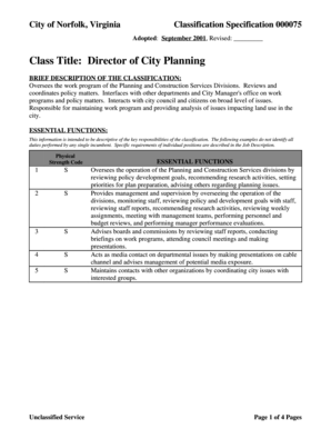 Class Title Director of City Planning - Norfolk Virginia - norfolk