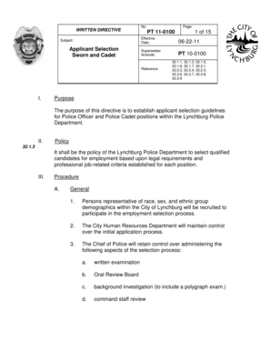 Decision flow chart - Applicant Selection Sworn and Cadet PT - Lynchburg Virginia - lynchburgva