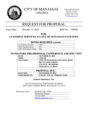 U s visa application form pdf - REQUEST FOR PROPOSAL - manassascityorg