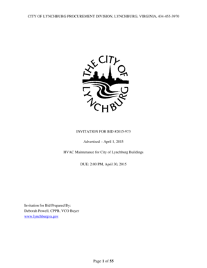 Release of mortgage document - INVITATION FOR BID 2015-973 Advertised April 1 2015 - lynchburgva