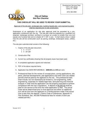 City of Celina Site Plan Checklist THIS CHECKLIST WILL BE - celina-tx