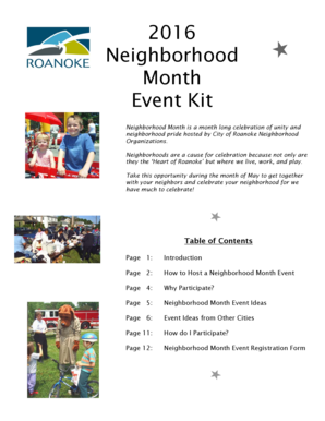 Neighborhood Month Event Kit 2015 - Roanoke VA - roanokeva