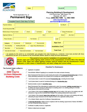 Sign in sheet for open house - Date Permit Permanent Sign Roanoke VA 24011