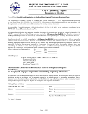 Sample minutes of the meeting in school - REQUEST FOR PROPOSALS TITLE PAGE - lynchburgva